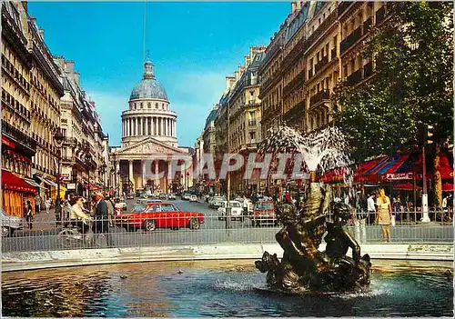 Moderne Karte Paris le Pantheon et la Rue Soufflot vus de la Place Edmond Rostand