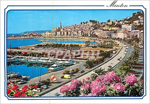 Cartes postales moderne Menton la Cote d'Azur la Perle de France Porte de France au Fond la Vieille Ville