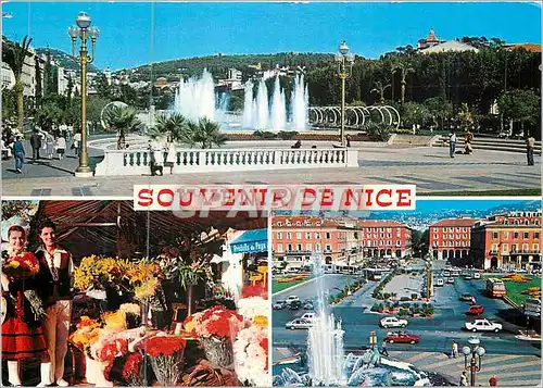 Moderne Karte Nice (Alpes Maritimes) Cote d'Azur French Riviera les Jets d'Eau de l'Esplanade du Paillon le Ma