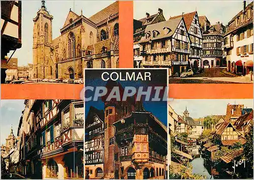 Moderne Karte Colmar (Haut Rhin) l'Alsace Couleurs et Lumiere de France la Cathedrale la Rue des Marchands Rue