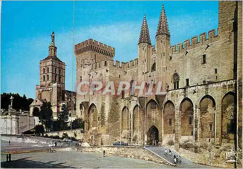 Cartes postales moderne Avignon (Vaucluse) le Palais des Papes (XIVe siecle) et N D des Domes