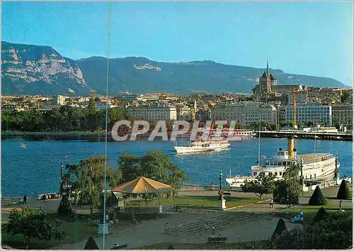 Cartes postales moderne Suisse Geneve la Rade Bateaux