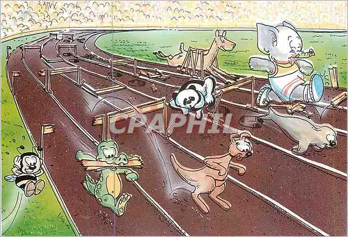 Cartes postales moderne Collection Sports Loisirs Voyages Panda Elephant Crocodile Kangouroo Phoque Lama