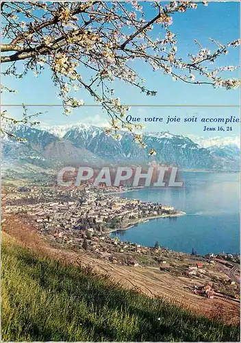 Cartes postales moderne Vevey Que votre Joie soit Accomplie Jean 16 24