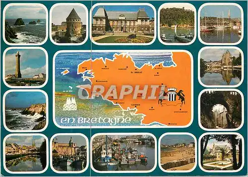 Cartes postales moderne La Bretagne Terre Privilegiee des Marins Face a l'Ocean Atlantique Situation Geographique Except