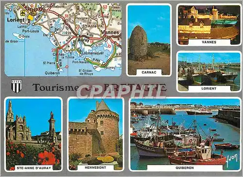 Cartes postales moderne Tourisme en Bretagne dans le Morbihan Couleurs et Lumiere de France Carnac Vannes Lorient Ste An
