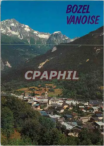 Cartes postales moderne Bozel Vanoise Savoie Ete Hiver alt 870 m Le Village son Clocher Domine par Grand Bec