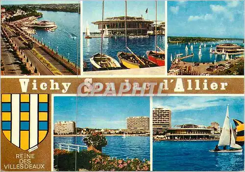 Cartes postales moderne Vichy (Allier) Son Lac d'Allier Reine de Ville d'Eau Bateaux