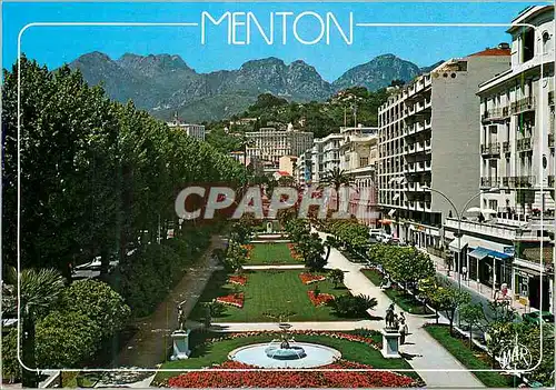 Moderne Karte Menton La Perle de France French Riviera Cote d'Azur Le Jardin Bioves