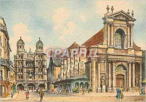 Cartes postales moderne Dijon La Bourse du Commerce et l'Eglise Saint Michel