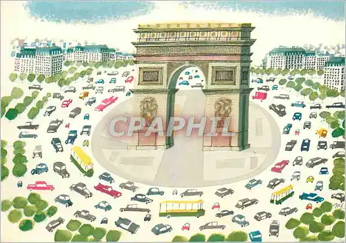 Moderne Karte Paris Place de l'Etoile M Sesek