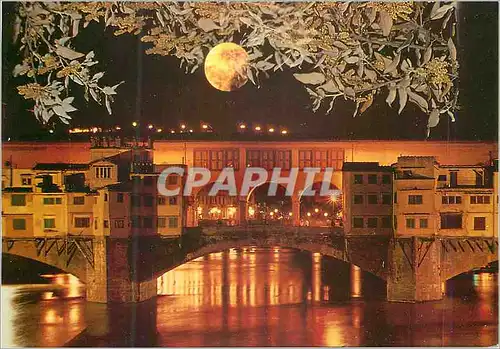 Moderne Karte Firenze Le Pont Vecchio la Nuit