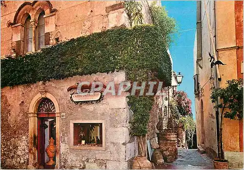 Moderne Karte Taormina Vicolo Caratteristico Finestra Arabo normanna del XII Sec Casa Panerello e Umberto
