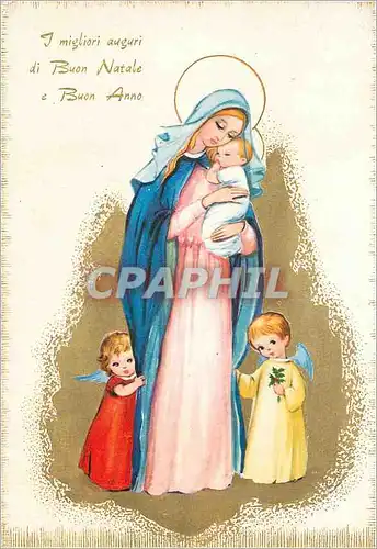 Cartes postales moderne I Migliori auguri di Buon Natale e Buon Anno Vierge