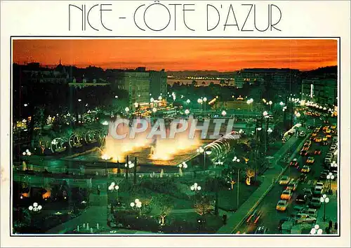 Cartes postales moderne Nice (Alpes Maritimes) Cote d'Azur French Riviera Les Jardins de l'Esplanade du Paillon la Nuit
