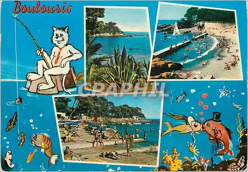 Moderne Karte Boulouris (Var) La Cote d'Azur La Plage et Pointe de la Perguire La Plage du CREPS Le Plage Pech