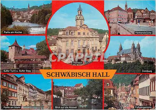 Moderne Karte Schwaebisch Hall Mittelalterliche Stadt am Kocher