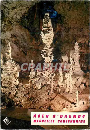 Moderne Karte Aven d'Orgnac Ardeche Pittoresque Merveille Souterraine Stalagmites en forme de Pomme de pin Hau