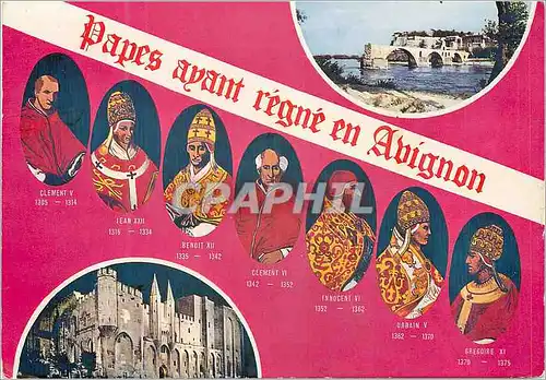 Moderne Karte Avignon Papes ayant Regne en Avignon