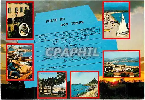 Cartes postales moderne Ajaccio La Corse Inoubliable Telegramme Bateaux Peche