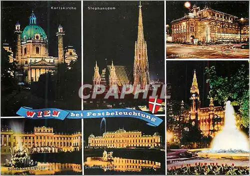 Cartes postales moderne Vienne bei Festbeleuchtung