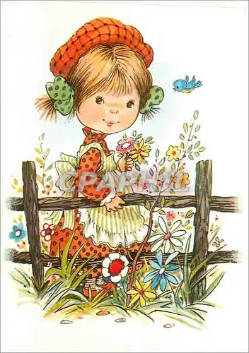 Cartes postales moderne Enfant Fleur