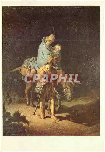 Cartes postales moderne Les Chefs d'Oeuvre du Musee de Tours Rembrandt Van Ryn (1606 1669) la Fuite en Egypte