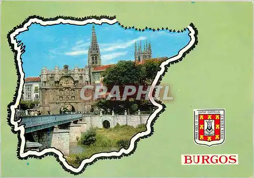 Moderne Karte Burgos Arc de Sainte Marie et Catedrale