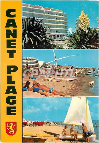 Moderne Karte Canet Plage la Cote Catalane Lumiere et Couleurs du Roussillon Bateaux