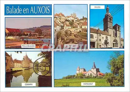 Moderne Karte Balade en Auxois (Cote d'Or) Pouilly en Auxois semur en Auxois Saulieu Commarin Chateauneuf
