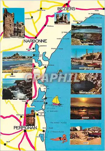 Cartes postales moderne Souvenir Regional Veziers Narbonne Perpignan