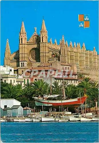 Cartes postales moderne Palma de Mallorca Catedral Bateaux