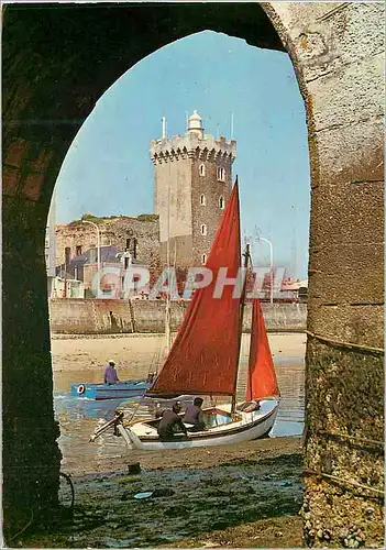 Moderne Karte Les Sables d'Olonne (Vendee) L'Entree du Port et la Tour d'Arundel Bateau