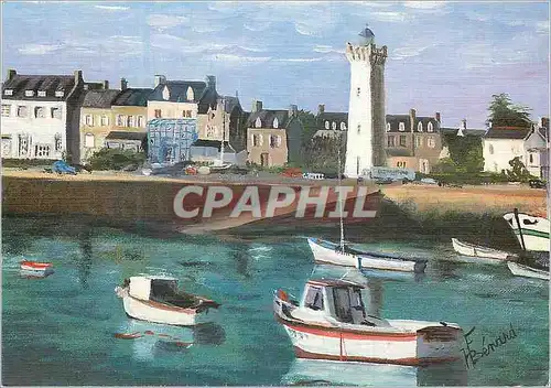Cartes postales moderne Roscoff Le Phare Huile par H F Benard Bateaux