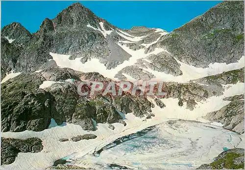 Cartes postales moderne Vallee des Merveilles (Alpes Maritimes) Le Lac Gele Le Pas de la Fous et la Cime de la Lusiere a