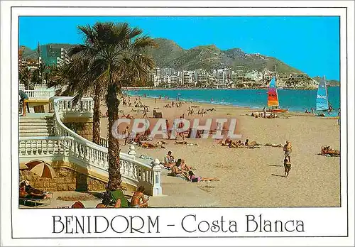 Moderne Karte Benidorm ( Espana) Costa Blanca Playa de Poniente Planche a voile
