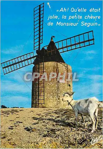 Cartes postales moderne Fontvieille (Bouches du Rhone) en Provence le Moulin de Daudet et la Petite Chevre de l'Histoire