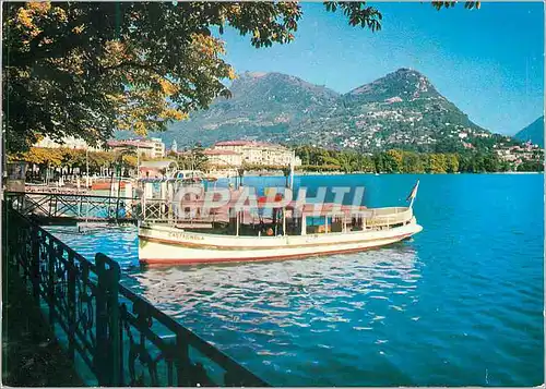 Moderne Karte Lugano Monte Bre la Riva Bateau