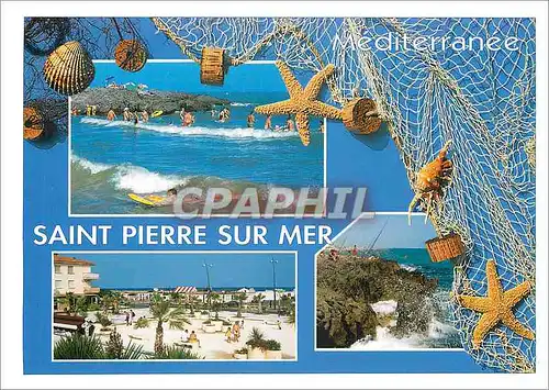 Cartes postales moderne St Pierre sur Mer Mer Mediterranee la Plage le Rocher Lavalliere Peche