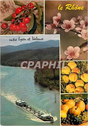 Cartes postales moderne La Vallee du Rhone entre Lyon et Valence Bateau Peniche