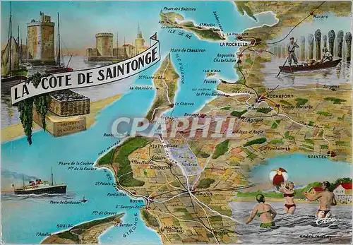 Cartes postales moderne La Cote de Saintonge Phare des Baleines Cordouan Paquebot Rochefort Marans