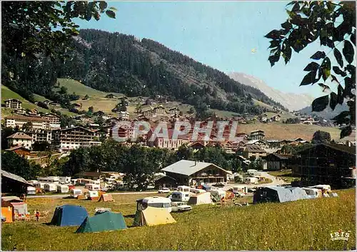 Moderne Karte Le Grand Bornand (Haute Savoie) Altitude 950m Vue Generale avec a Droite la Trouee sur le Col de