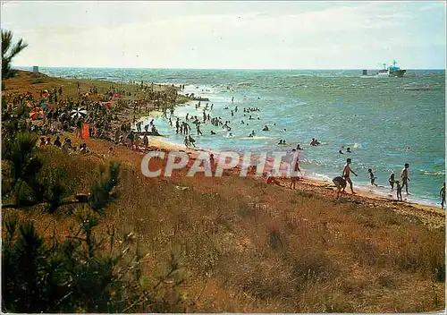 Cartes postales moderne Fromentine (Vendee) la Plage des Campeurs et le Bateau Partant pour l'Ile d'Yeu
