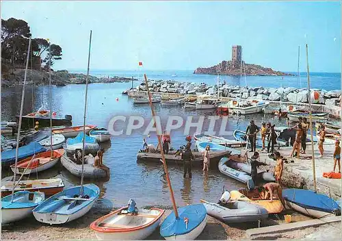 Moderne Karte Saint Raphael le Dramont le Petit Port du Poussai Bateaux Plongee Sous marine