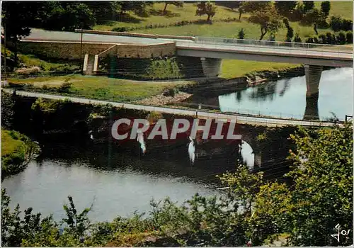 Moderne Karte Chateauneuf du Faou (Finistere) le Vieux Pont du Roy la Bretagne en Couleurs