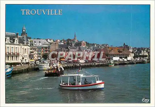Cartes postales moderne Trouville (Calvados) le Port sur l'Embouchure de la Touques la Navette Assurant la Traversee ver