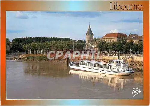 Cartes postales moderne Libourne Gironde Rencontre de l'Isle et de la Dordogne la Tour du Grand Port du XIIIe siecle Bat