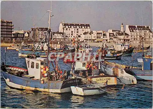 Moderne Karte Quiberon Vue sur le Port Bateaux de peche