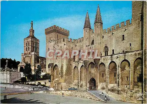 Cartes postales moderne Avignon (Vaucluse) le Palais des Papes (XIVe siecle) et N D des Domes