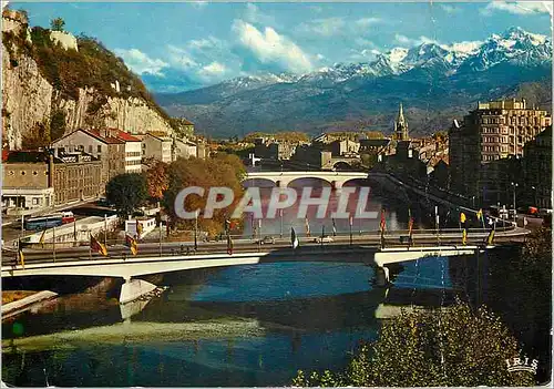 Cartes postales moderne Grenoble Ville Olympique l'Isere le Pont de la Porte de France et le Rocher de la Bastille